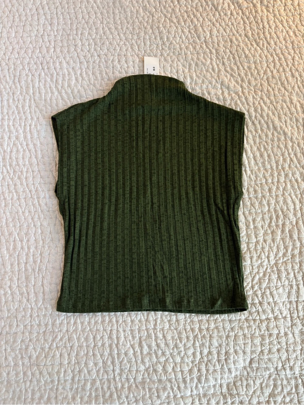 NWT Michael Stars Olive Ribbed Mock Neck Tank